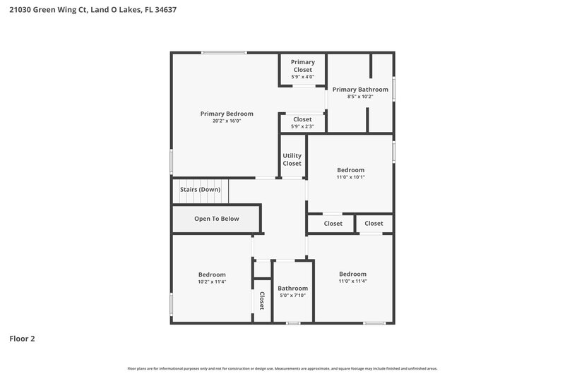 2,185/Mo, 21030 Green Wing Ct Land O' Lakes, FL 34637 Floorplan View 2