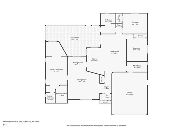 2,260/Mo, 8823 Gum Tree Ave New Port Richey, FL 34653 Floorplan View