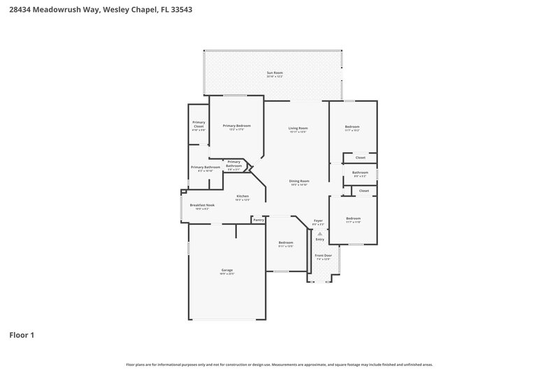 2,230/Mo, 28434 Meadowrush Way Wesley Chapel, FL 33543 Floor Plan View