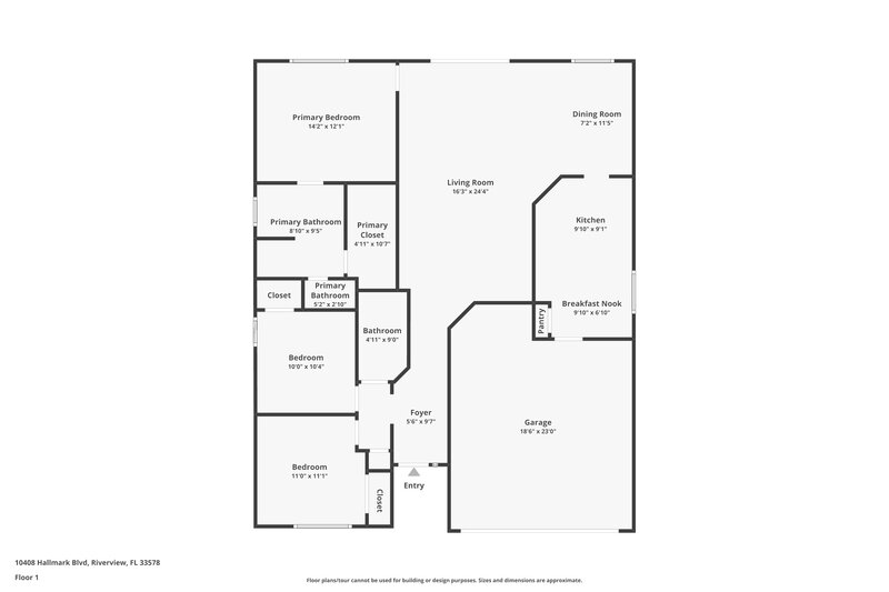 2,155/Mo, 10408 Hallmark Blvd Riverview, FL 33578 Floor Plan View