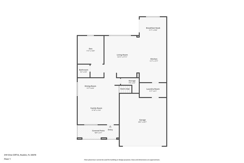 2,375/Mo, 319 Vine Cliff St Ruskin, FL 33570 Floor Plan View