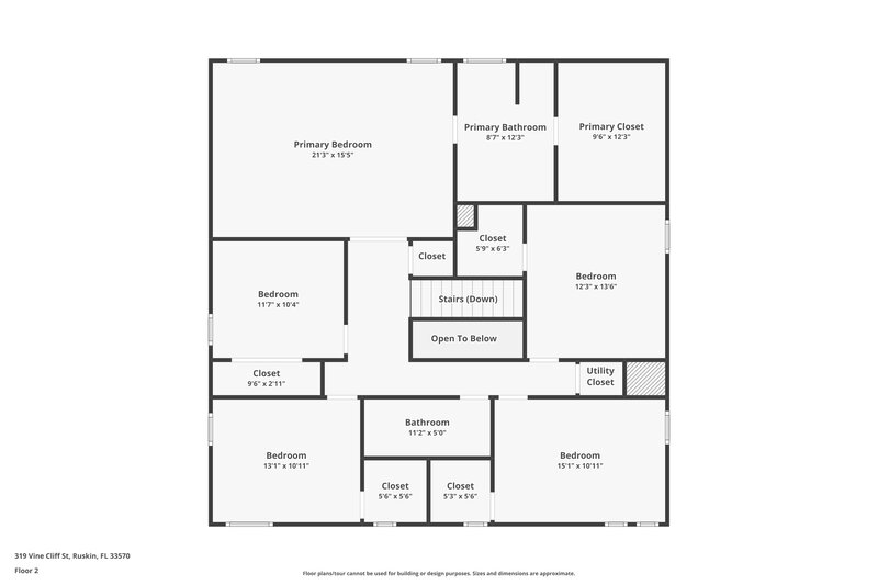 2,375/Mo, 319 Vine Cliff St Ruskin, FL 33570 Floor Plan View 2