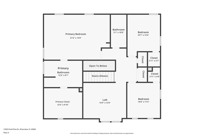 2,355/Mo, 11025 Pond Pine Dr Riverview, FL 33569 Floor Plan View 2