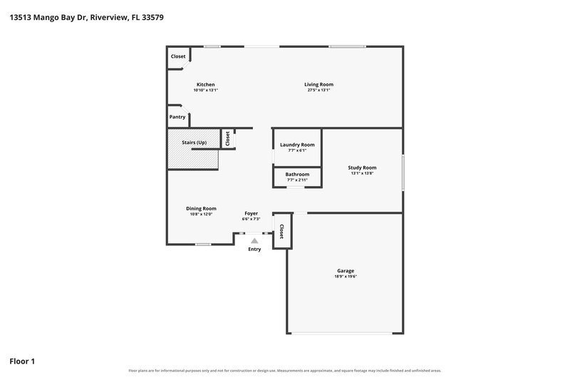 0/Mo, 13513 Mango Bay Dr Riverview, FL 33579 Floor Plan View