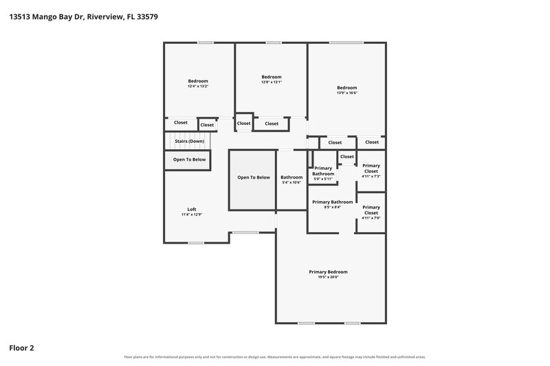 0/Mo, 13513 Mango Bay Dr Riverview, FL 33579 Floor Plan View 2