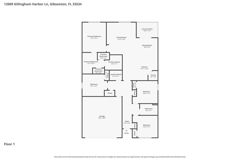 0/Mo, 12009 Gillingham Harbor Ln Gibsonton, FL 33534 Floor Plan View