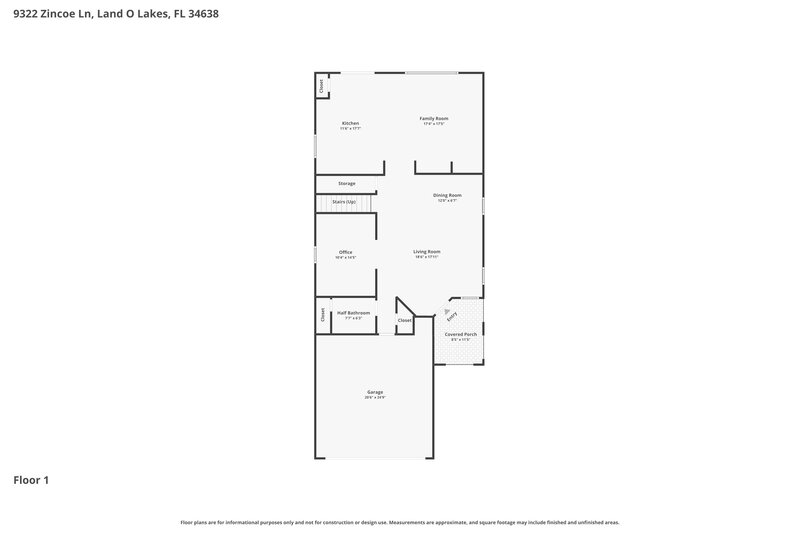 2,195/Mo, 9322 Zincoe Ln Land O' Lakes, FL 34638 Floor Plan View