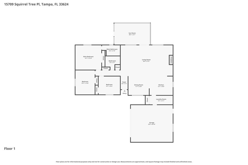 2,430/Mo, 15709 Squirrel Tree Pl Tampa, FL 33624 Floor Plan View