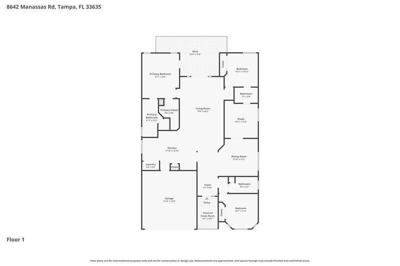2,955/Mo, 8642 Manassas Rd Tampa, FL 33635 Floor Plan View
