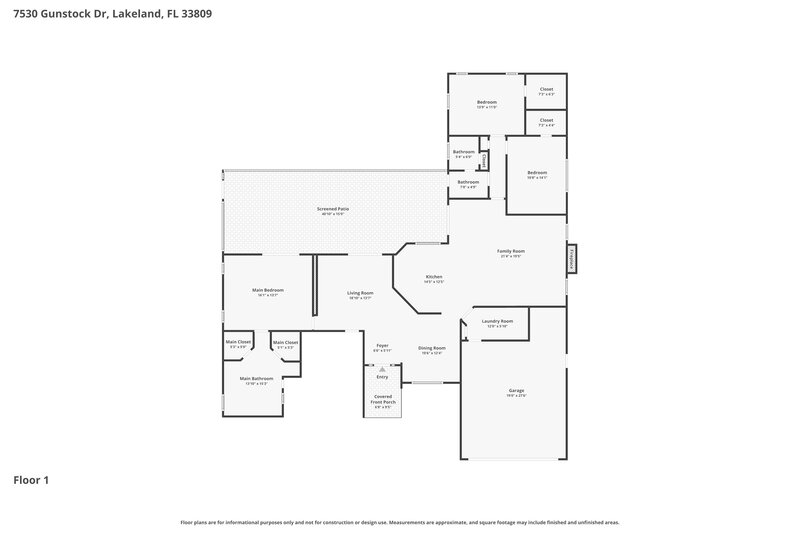 2,240/Mo, 7530 Gunstock Dr Lakeland, FL 33809 Floorplan View