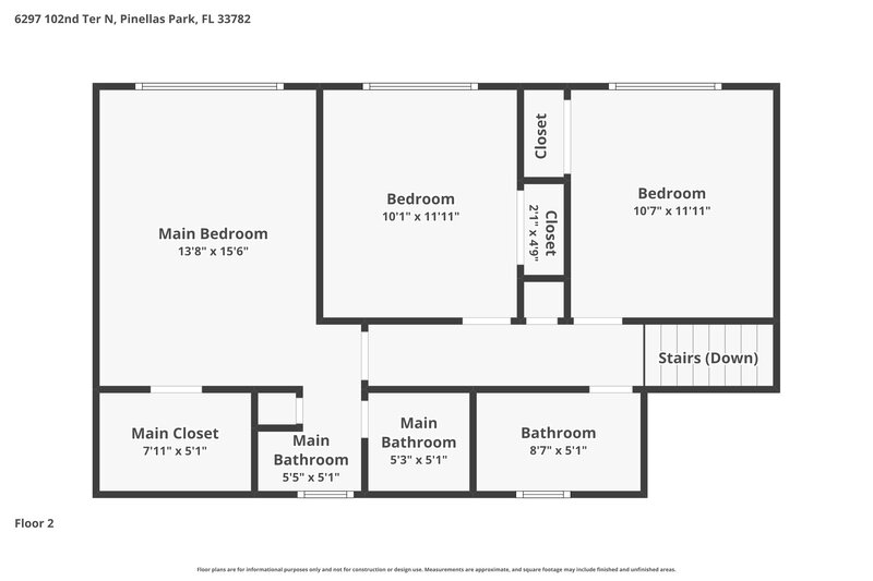 2,915/Mo, 6297 102nd Ter N Pinellas Park, FL 33782 Floor Plan View 2