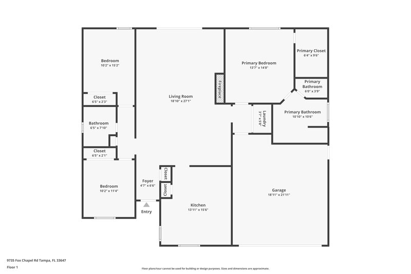 2,350/Mo, 9735 Fox Chapel Rd Tampa, FL 33647 Floor Plan View