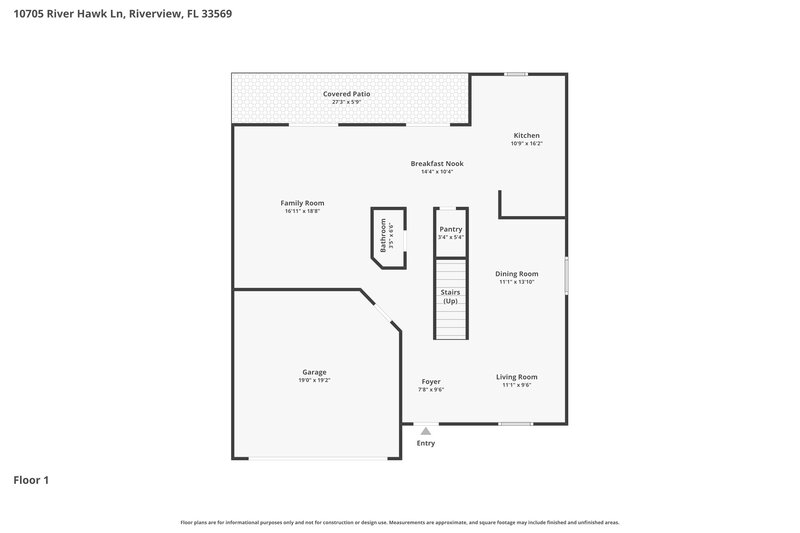 2,725/Mo, 10705 River Hawk Ln Riverview, FL 33569 Floor Plan View
