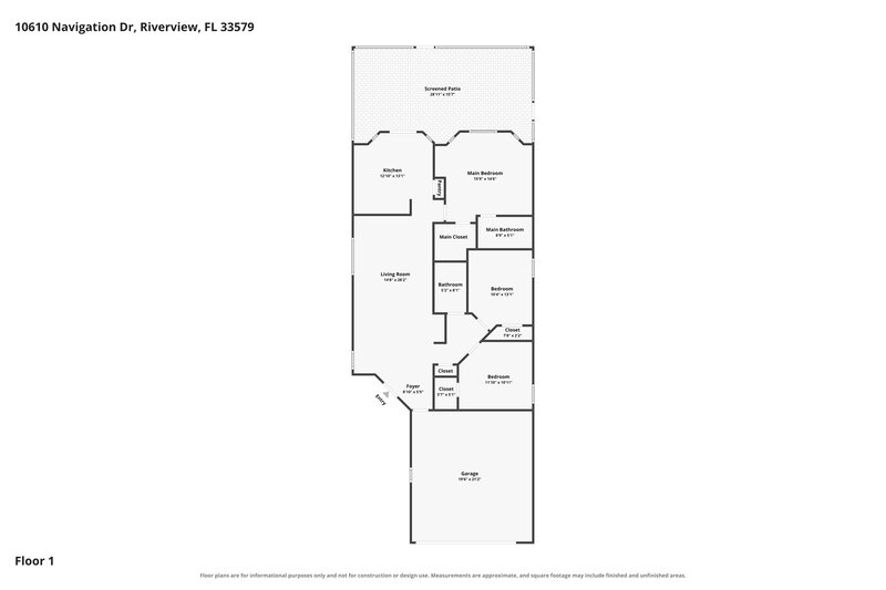 2,035/Mo, 10610 Navigation Dr Riverview, FL 33579 Floor Plan View
