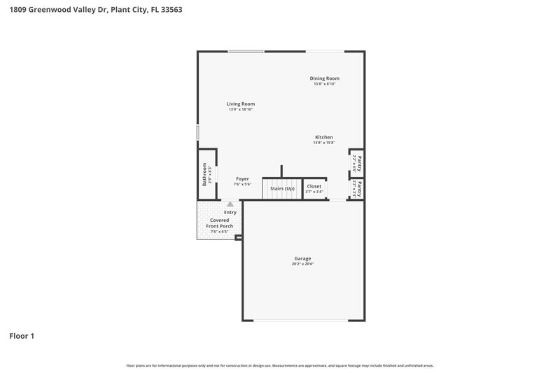 2,055/Mo, 1809 Greenwood Valley Dr Plant City, FL 33563 Floor Plan View