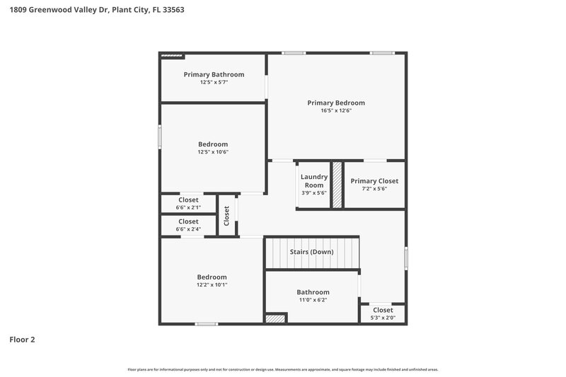 2,055/Mo, 1809 Greenwood Valley Dr Plant City, FL 33563 Floor Plan View 2