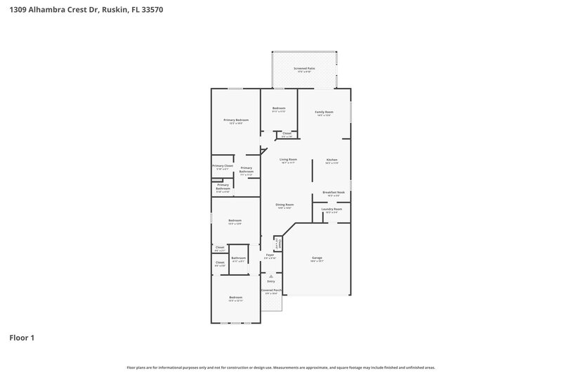2,315/Mo, 1309 Alhambra Crest Dr Ruskin, FL 33570 Floor Plan View