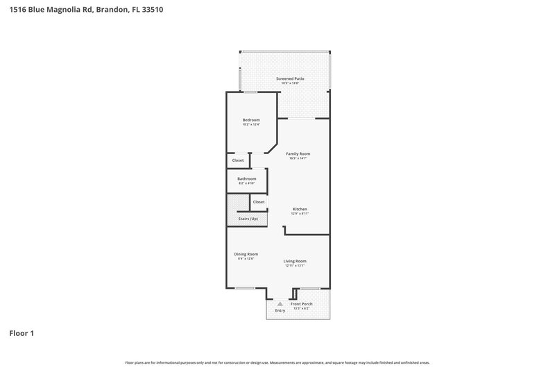 2,275/Mo, 1516 Blue Magnolia Rd Brandon, FL 33510 Floor Plan View