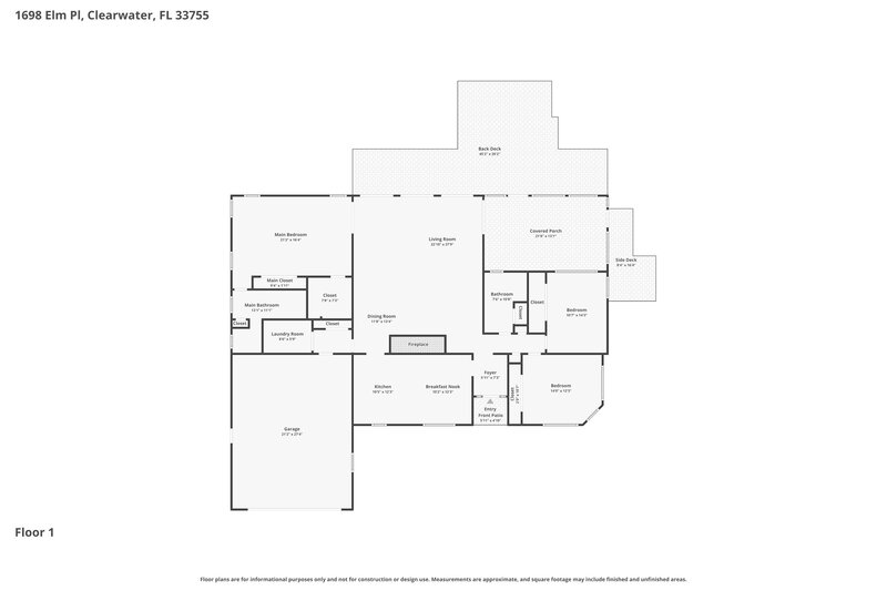 3,410/Mo, 1698 Elm Pl Clearwater, FL 33755 Floor Plan View