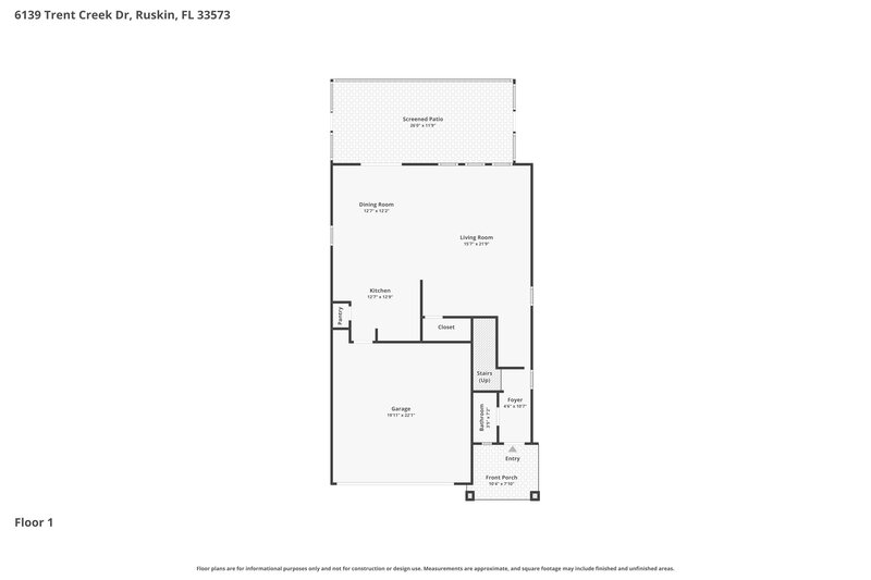 2,575/Mo, 6139 Trent Creek Dr Ruskin, FL 33573 Floor Plan View