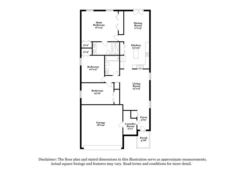 2,060/Mo, 13310 Kent Bradley St Dade City, FL 33525 Floor Plan View