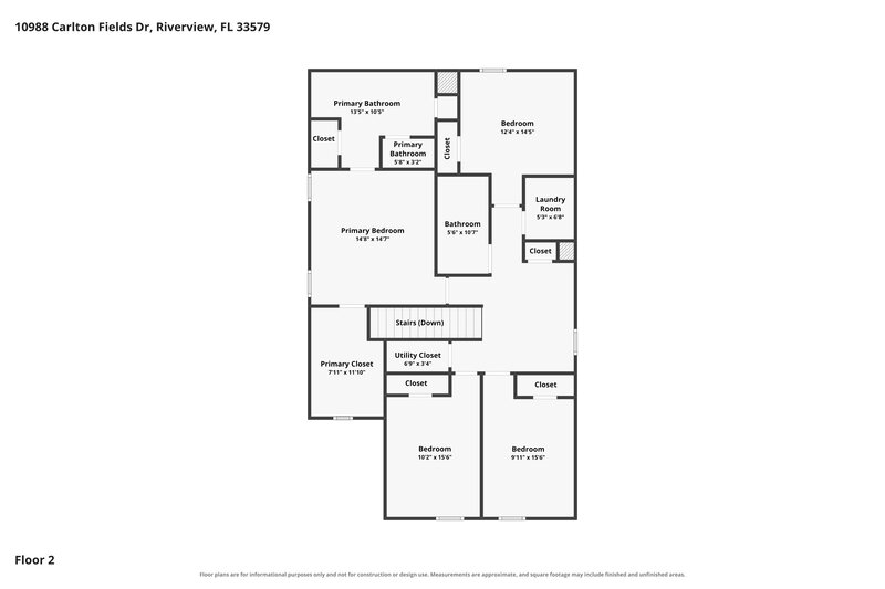 2,455/Mo, 10988 Carlton Fields Dr Riverview, FL 33579 Floor Plan View 2