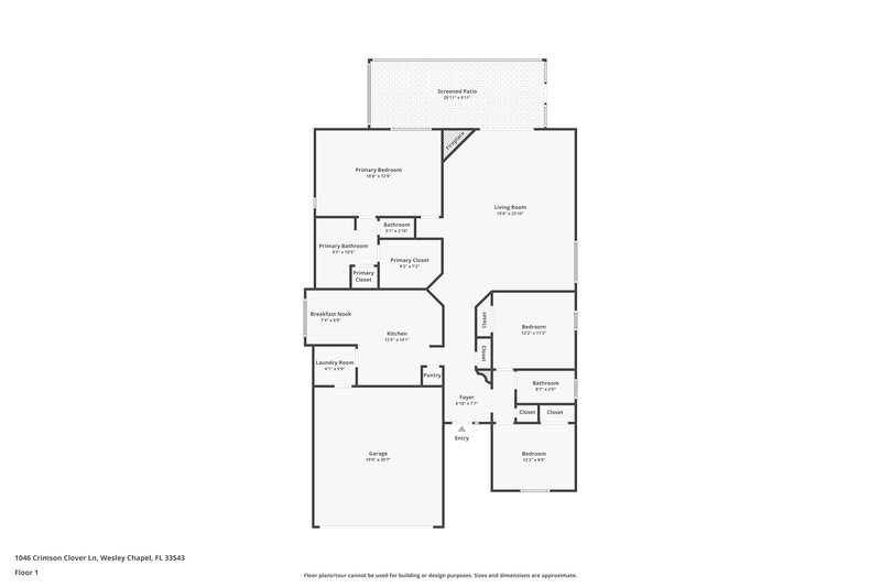 2,525/Mo, 1046 Crimson Clover Ln Zephyrhills, FL 33543 Floor Plan View