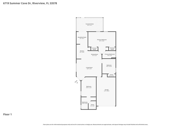 2,240/Mo, 6719 Summer Cove Dr Riverview, FL 33578 Floor Plan View