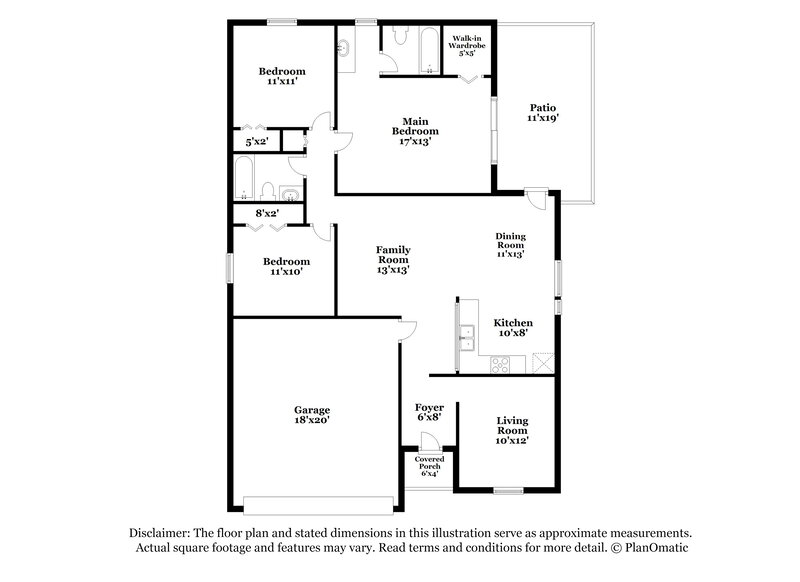 2,130/Mo, 9804 N Connechusett Rd Tampa, FL 33617 Floor Plan View