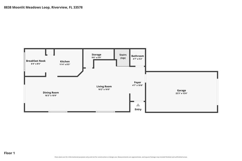 2,150/Mo, 8838 Moonlit Meadows Loop Riverview, FL 33578 Floor Plan View