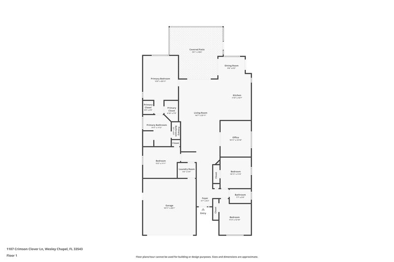 2,440/Mo, 1107 Crimson Clover Ln Wesley Chapel, FL 33543 Floor Plan View