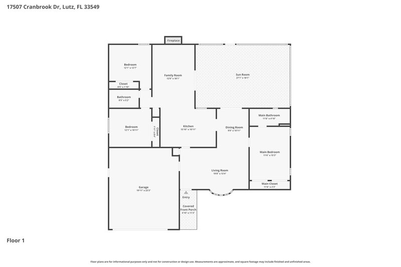 2,285/Mo, 17507 Cranbrook Dr Lutz, FL 33549 Floor Plan View