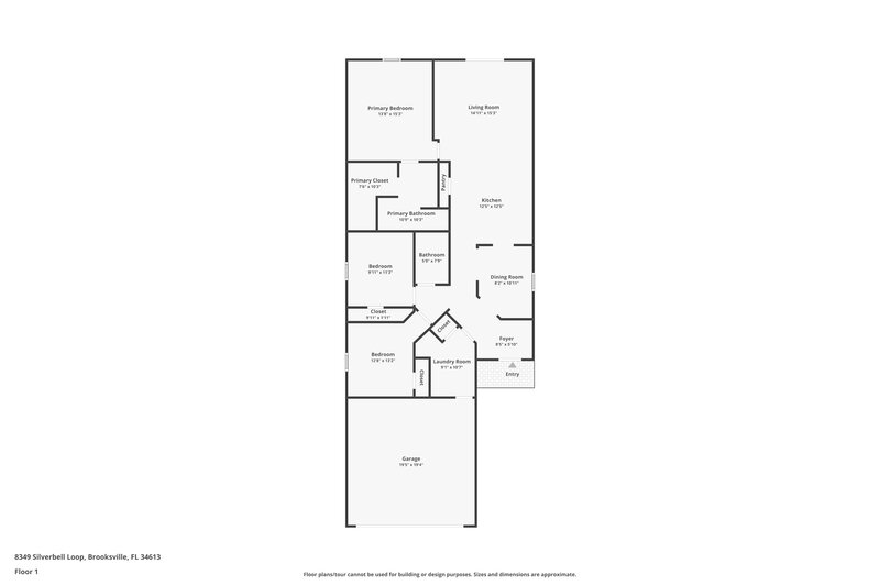 1,705/Mo, 8349 Silverbell Loop Brooksville, FL 34613 Floor Plan View