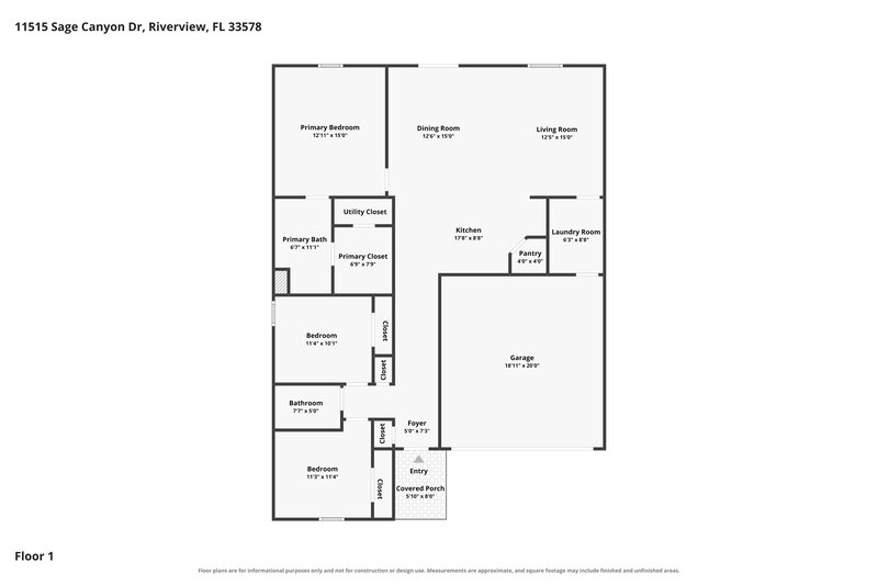 0/Mo, 11515 Sage Canyon Dr Riverview, FL 33578 Floor Plan View