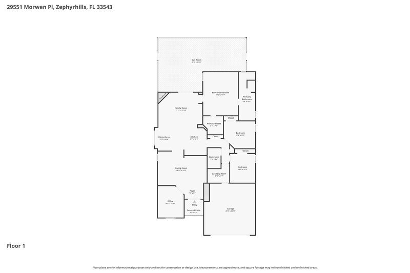 2,540/Mo, 29551 Morwen Pl Zephyrhills, FL 33543 Floor Plan View