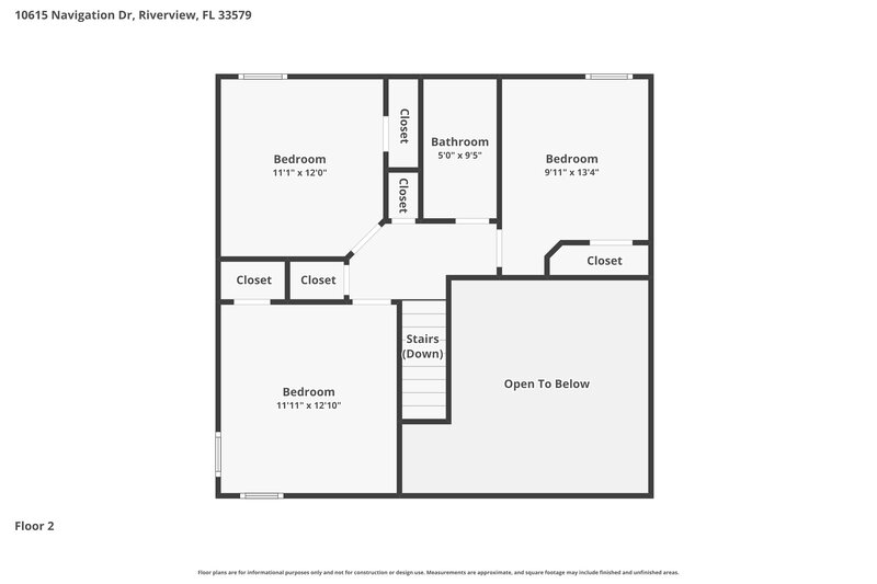 2,150/Mo, 10615 Navigation Dr Riverview, FL 33579 Floor Plan View 2