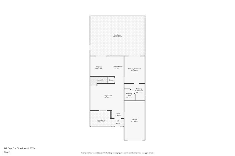 2,140/Mo, 742 Cape Cod Cir Valrico, FL 33594 Floor Plan View