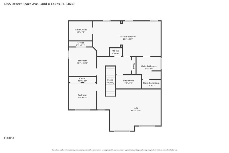 2,565/Mo, 6355 Desert Peace Ave Land O Lakes, FL 34639 Floor Plan View 2