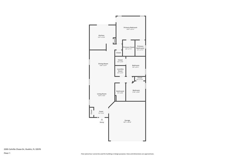 1,810/Mo, 2205 Colville Chase Dr Ruskin, FL 33570 Floor Plan View