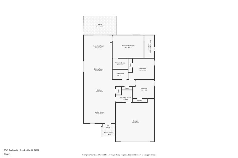 1,795/Mo, 6543 Redbay Dr Brooksville, FL 34602 Floor Plan View