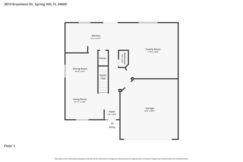 2,035/Mo, 3810 Braemere Dr Spring Hill, FL 34609 Floorplan View