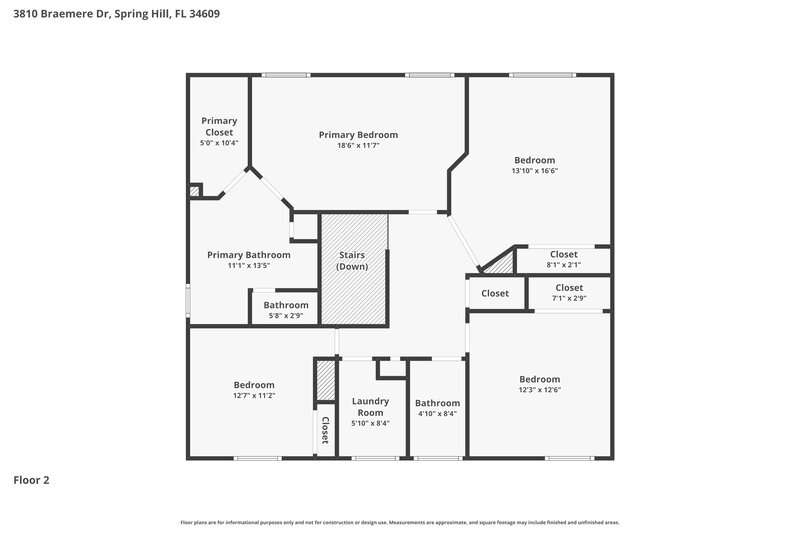 2,035/Mo, 3810 Braemere Dr Spring Hill, FL 34609 Floorplan View 2