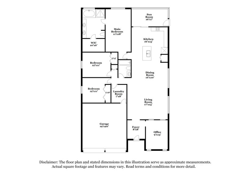 2,460/Mo, 20355 Chestnut Grove Dr Tampa, FL 33647 Floor Plan View
