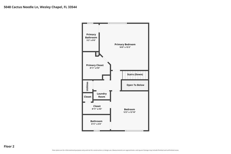1,800/Mo, 5048 Cactus Needle Ln Wesley Chapel, FL 33544 Floor Plan View 2