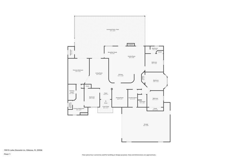 3,290/Mo, 19515 Lake Osceola Ln Odessa, FL 33556 Floor Plan View