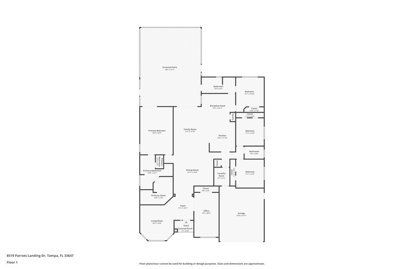 2,650/Mo, 8519 Parrots Landing Dr Tampa, FL 33647 Floor Plan View