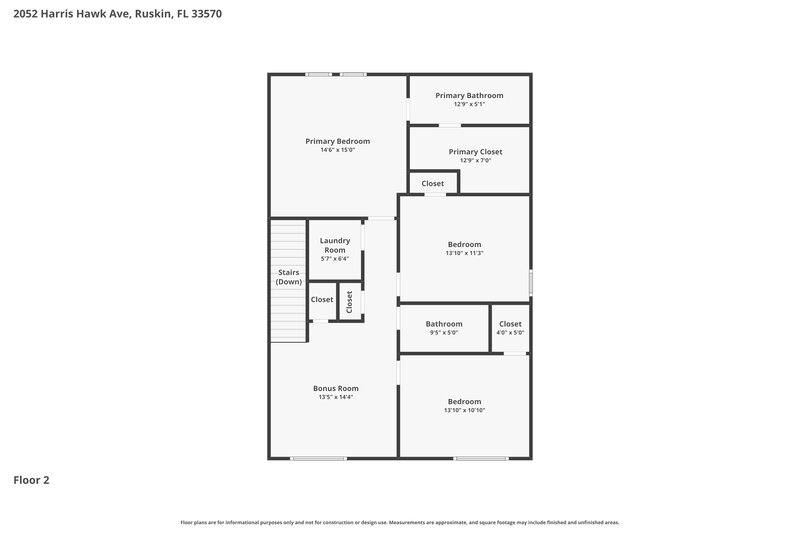 2,135/Mo, 2052 Harris Hawk Ave Ruskin, FL 33570 Floor Plan View