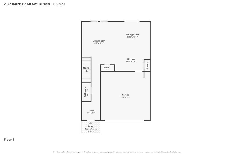 2,135/Mo, 2052 Harris Hawk Ave Ruskin, FL 33570 Floor Plan View 2