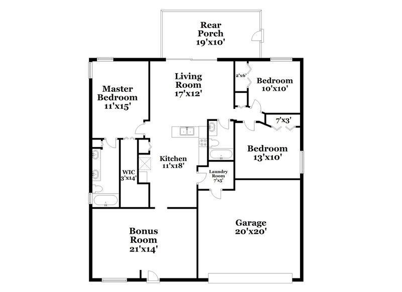 2,110/Mo, 402 Sonoma Dr Valrico, FL 33594 Floorplan View