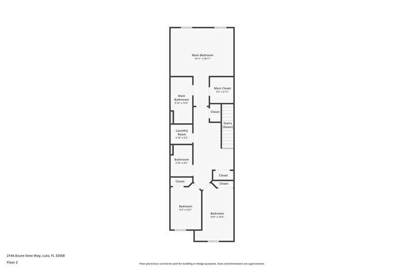 2,025/Mo, 2144 Azure View Way Lutz, FL 33558 Floor Plan View 2